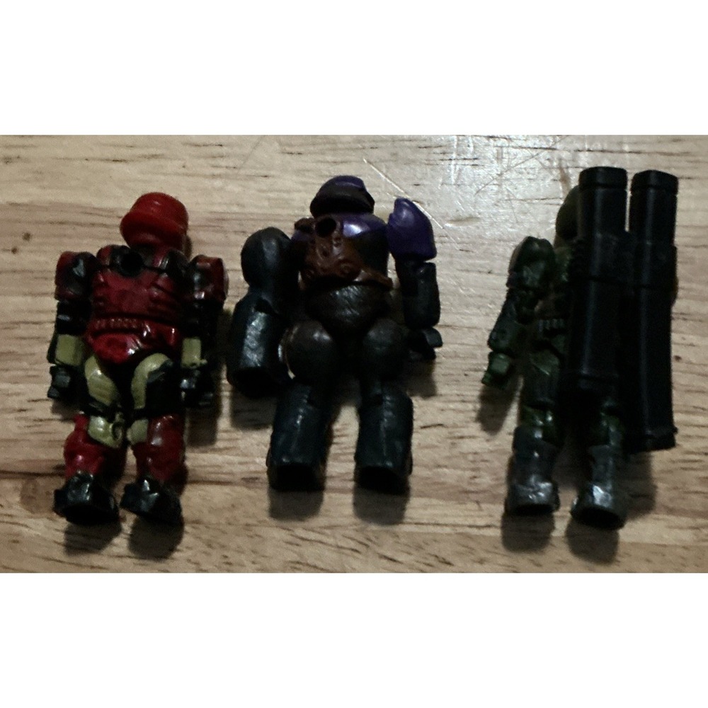 Halo Mega Blocks Minimates Lot Of 3,  Red UNSC ODST, Purple Brute & UNSC Marine - Picture 5 of 12